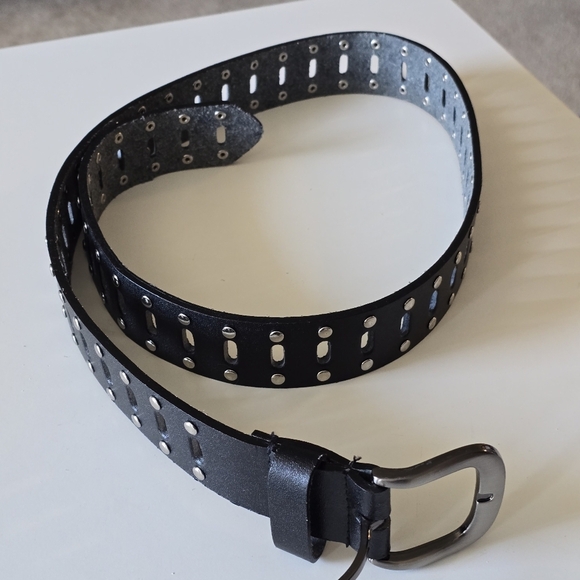 Other - Men's Black Belt with Silver Studded Accents Size XL